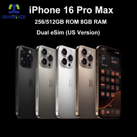 原装解锁版 iPhone 16 Pro Max 双 eSIM 手机，8GB 内存，iOS 18 系统，99% 新，美版